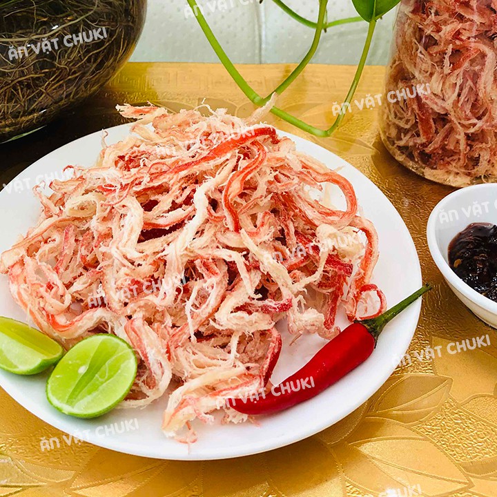 Khô mực xé sợi hấp nước cốt dừa hũ 300g ChuKi đồ ăn vặt Saigon | BigBuy360 - bigbuy360.vn