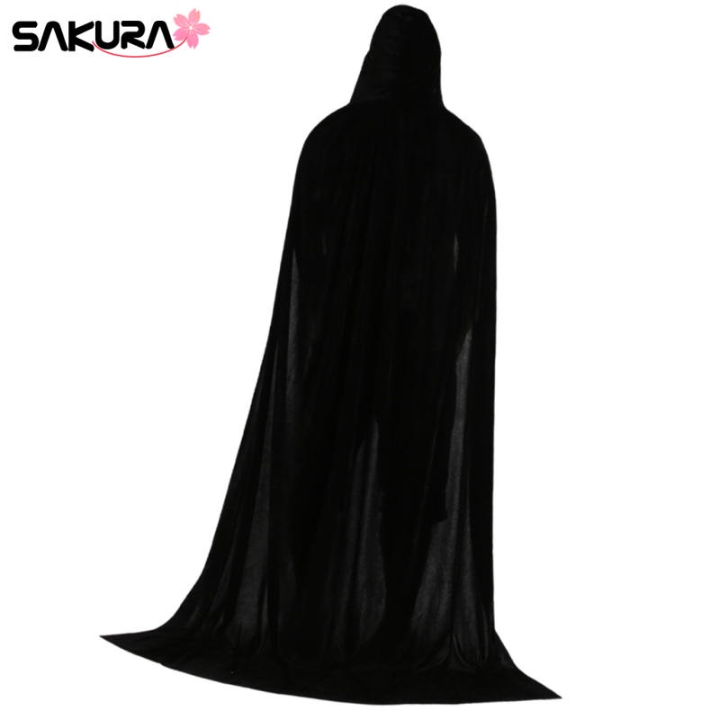 Áo Choàng Nhung Có Mũ Trùm Đầu Hóa Trang Halloween​​Quần Áo Phần Màu Đen 150cm | BigBuy360 - bigbuy360.vn