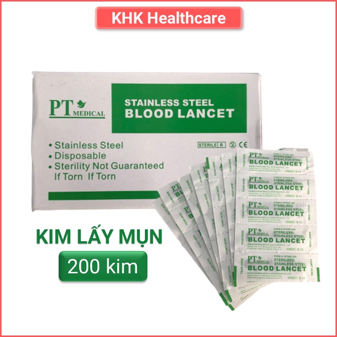 Kim lấy mụn PT Medical tiệt trùng từng cây an toàn vệ sinh (hộp 200 cây, lẻ 100 cây)