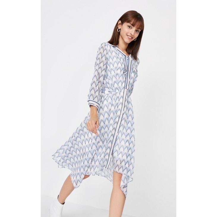 Vero Moda Đầm Sơ Mi Voan In Hình Thoi Cho Nữ 3203SZ010 TẶNG KÈM DÂY BELT
