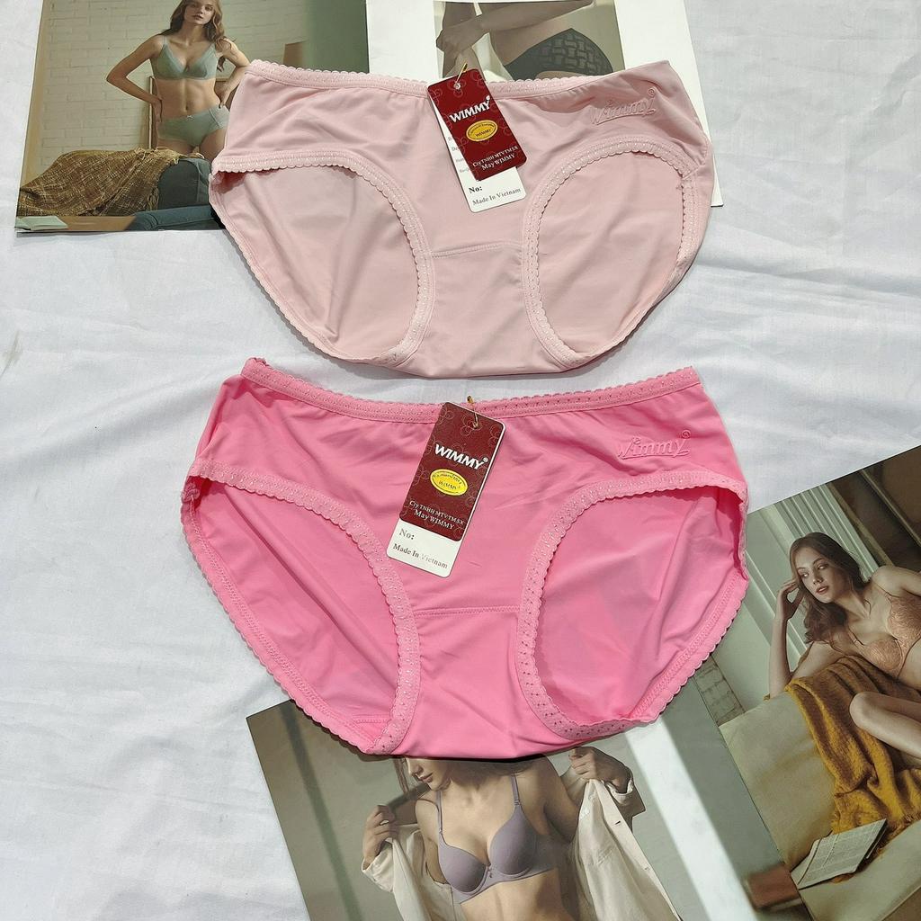 Quần lót nữ thun lạnh trơn Wimmy cạp vừa chất liệu mềm mịn thoáng mát size 50kg-60kg