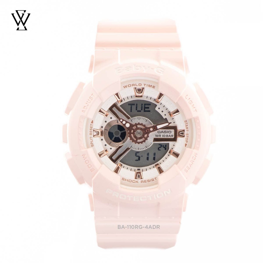 Đồng Hồ Điện Tử Nữ Casio Baby-G WATCHSTORE BA-110RG-4A Thiết Kế Mặt Kính Khoáng 43mm, Dây Và Vỏ Nhựa Bền Bỉ