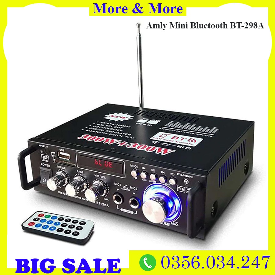 ✔️ Amly Karaoke Mini Bluetooth BT-298A 12V 220V Cao Cấp, Chức Năng Đa Dạng, Giá Rẻ [Bảo Hành 1 Đổi 1]