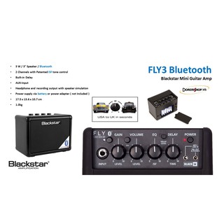 Loa mini cho đàn guitar điện kèm tiện ích bluetooth Blackstar Fly 3 Bluetooth