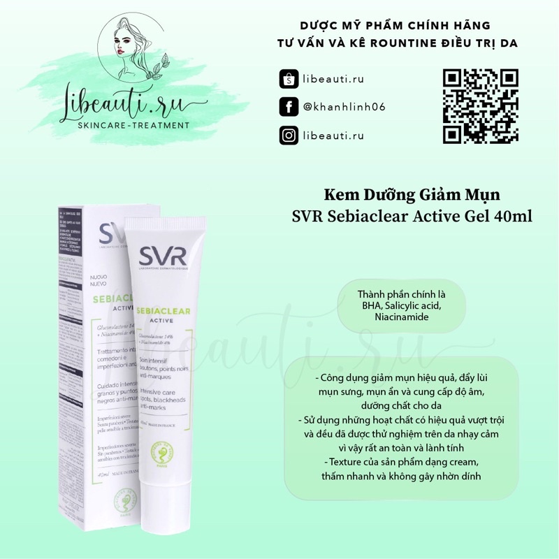 Kem Dưỡng Giảm Mụn SVR Sebiaclear Active