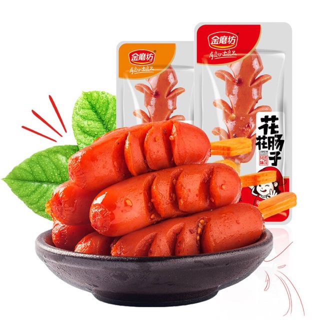 Xúc Xích Nướng xiên que ăn liền gói 20g đặc sản đồ ăn vặt hồ nam