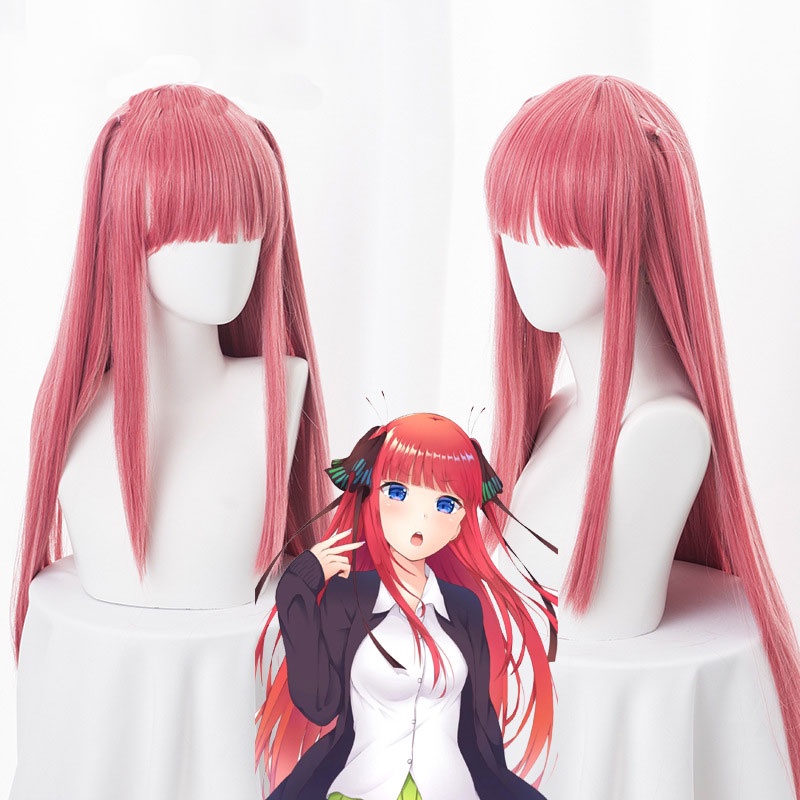 Misscoo Nakano Nino Cosplay Tóc Giả Anime Tinh Hoa Quintuplets Dài 80cm Thẳng Chịu Nhiệt Tóc