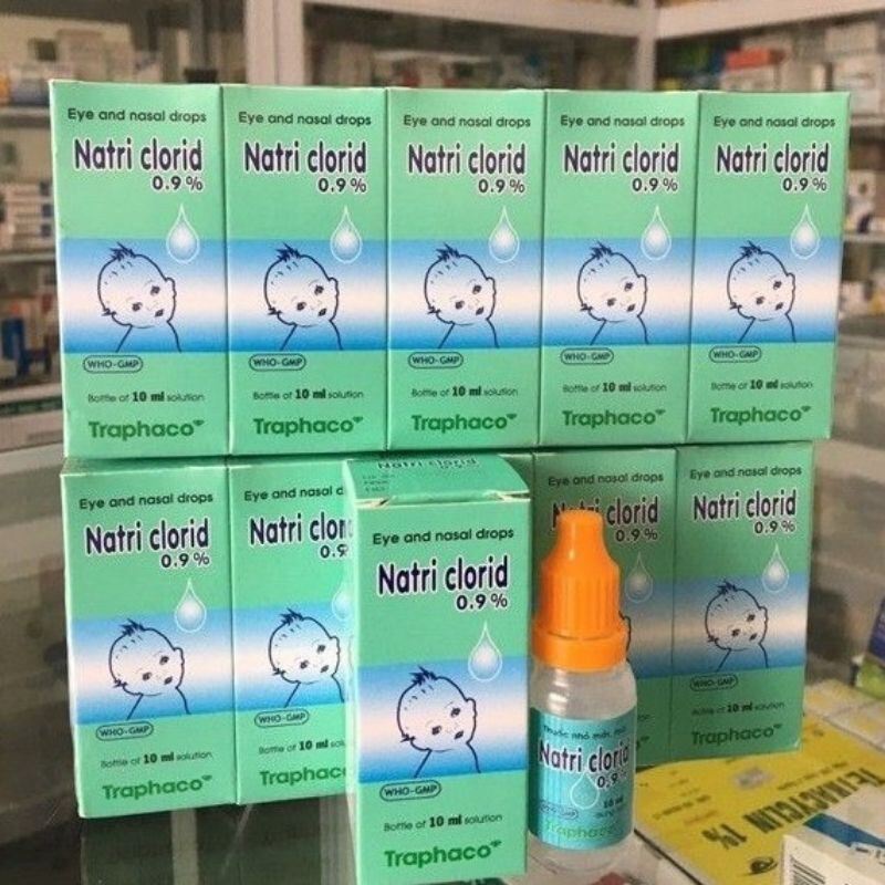 Nước Muối Sinh Lý Natri Clocid 0,9% Traphaco Nhỏ , Rửa Mắt Mũi Miệng Cho Bé Sơ Sinh 10ML