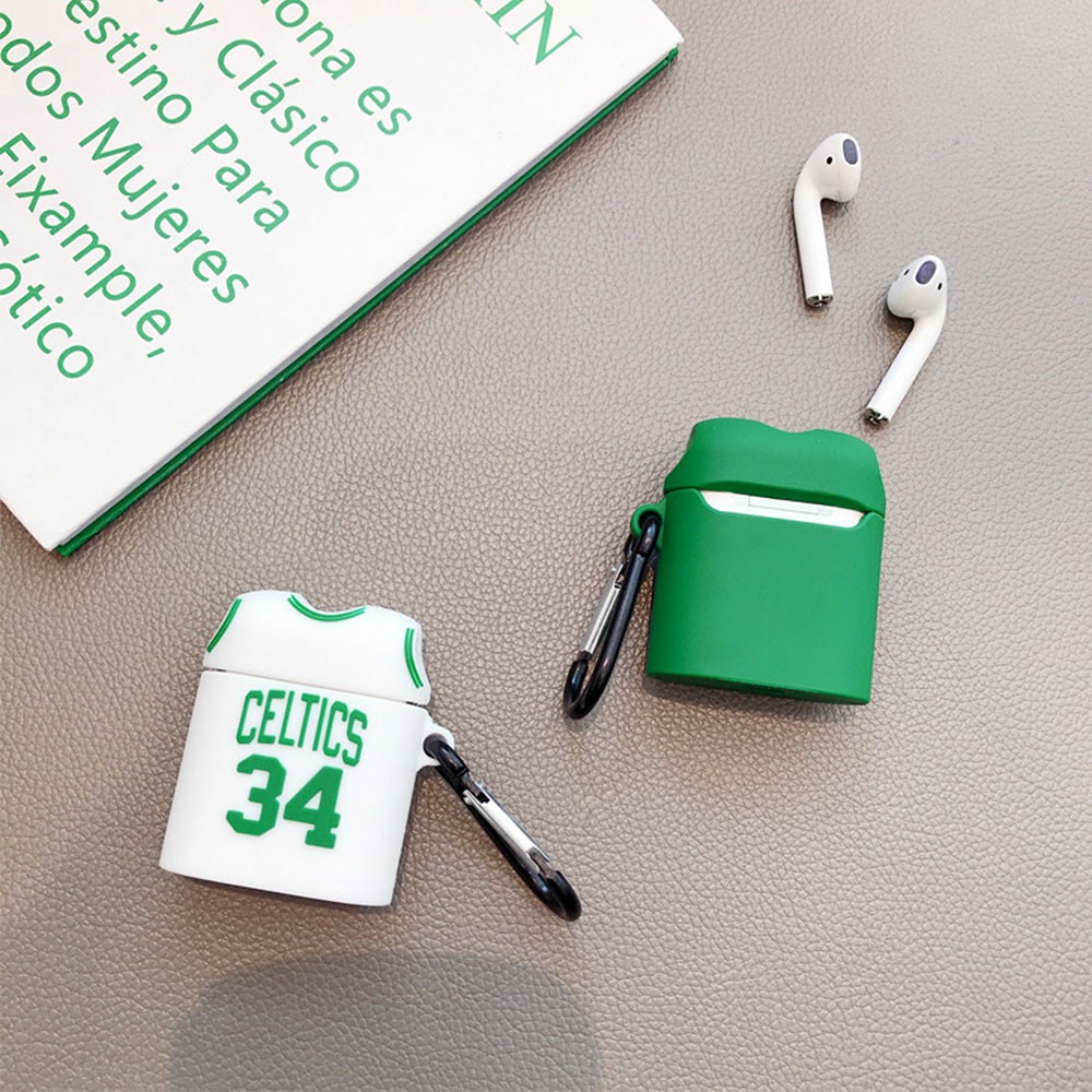 Ốp lưng silicon Airpods có móc Jordan Lakers Bóng rổ Vỏ bảo vệ mềm cho Apple Airpods 1 / 2