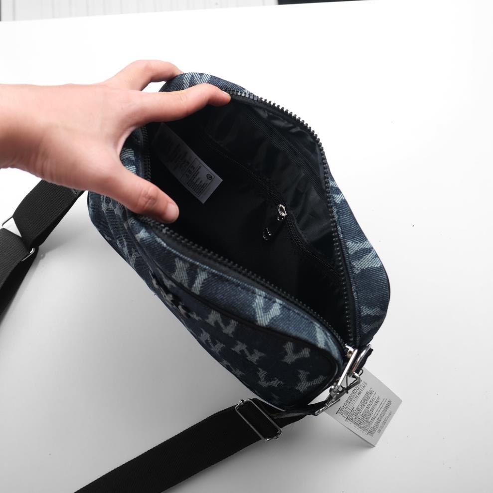 TÚI ĐEO CHÉO M L B YAN KEE DENIM GORRILA  cao cấp, chất jean bụi bặm,chống thấm nhẹ, 02 ngăn, khóa kéo
