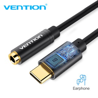 Dây cáp chuyển đổi Vention type C sang 3.5mm mạ vàng chất lượng cao chống trầy xước lâu dài tiện dụng