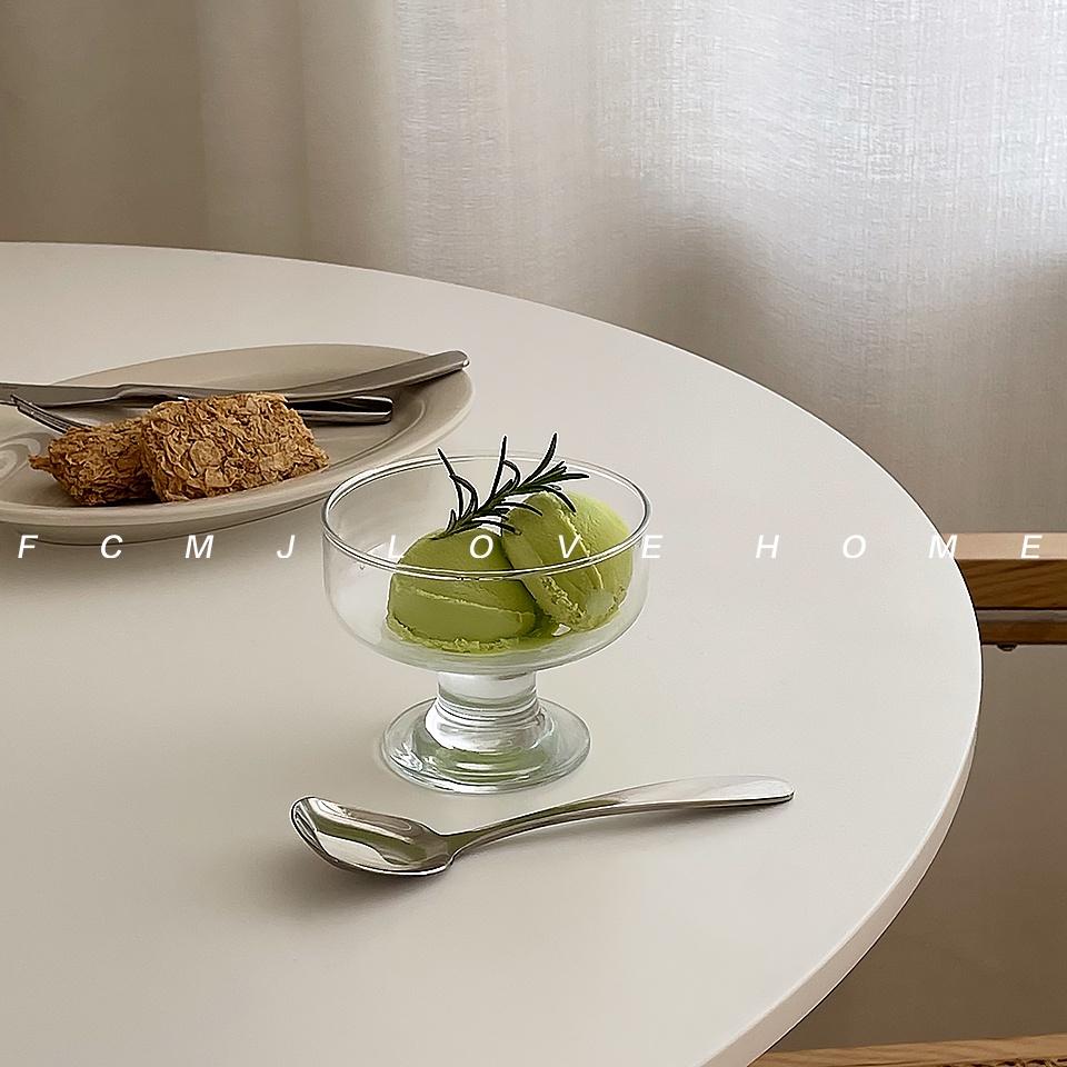 Ly thủy tinh đựng kem / sữa chua hàng nhập khẩu hàn quốc