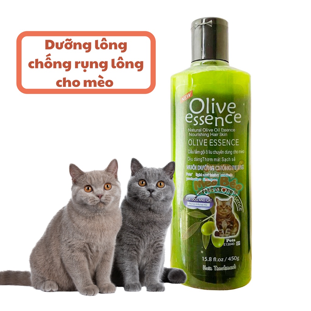 Sữa tắm chó mèo OLIVE ESSENCEL dưỡng mượt lông trị ve rận - chai 450ml