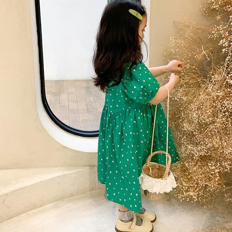 Đầm công chúa tay ngắn cổ tròn se7en phong cách hàn quốc cho bé gái