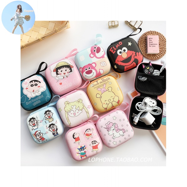 Túi Đựng Dây Cáp Sạc Tai Nghe Họa Tiết Hoạt Hình Kiểu Nhật Hàn Dễ Thương | BigBuy360 - bigbuy360.vn