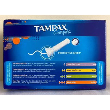 Hàng từ Anh  Băng Vệ Sinh Tampon Tampax Compak - Dạng Que - Nhỏ Gọn - Thấm hút cực tốt tích hợp đi bơi - du lịch