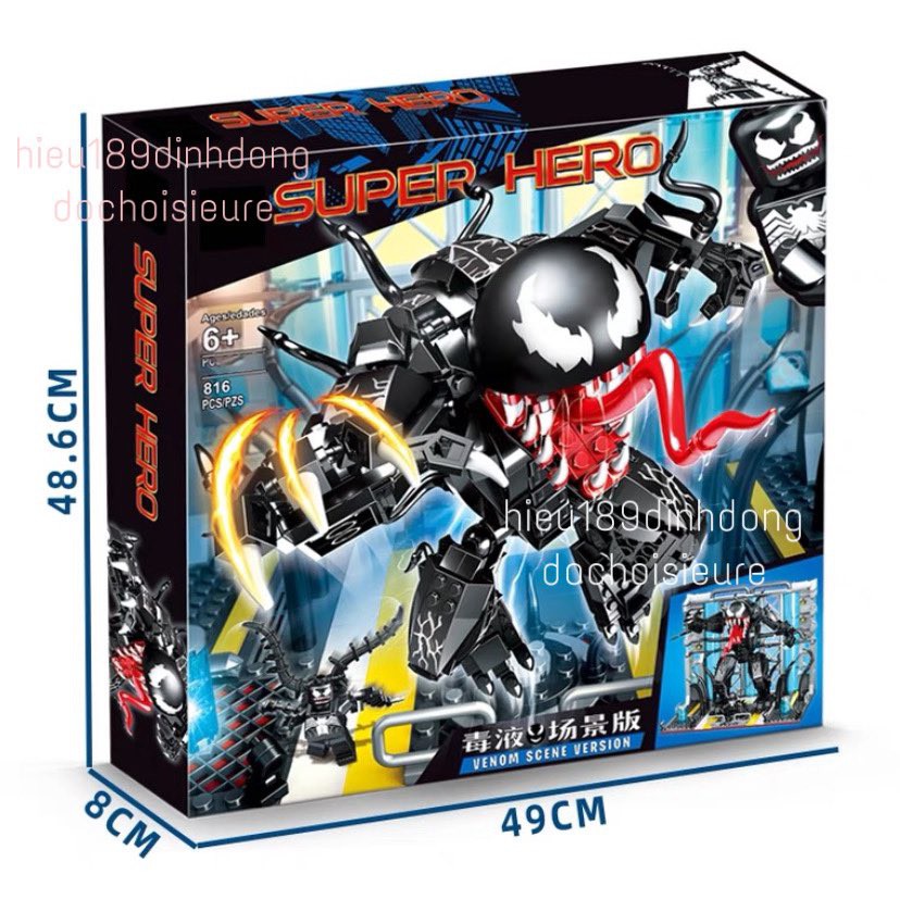 Lắp ráp xếp hình non Lego siêu anh hùng 64072 : Robot venom khổng lồ 816 mảnh