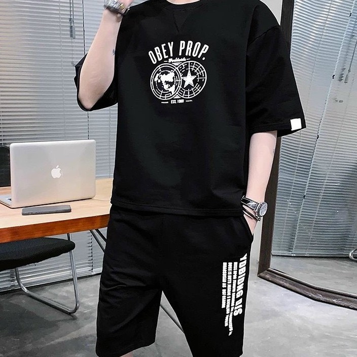 Bộ Thun Nam, Set Bộ Quần Áo Mùa Hè Hot Trend Phong Cách Hàn Quốc Chất Liệu Thun Cotton Thoáng Mát - BN288 - Shopmens | BigBuy360 - bigbuy360.vn