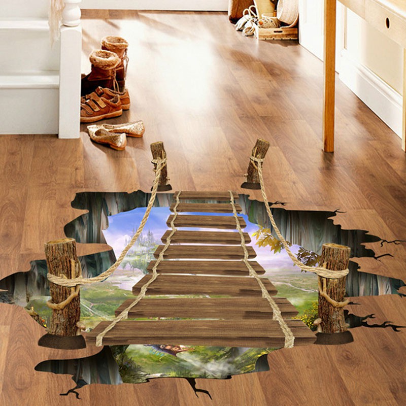 Miếng dán trang trí tường, sàn nhà hình cầu treo 3D