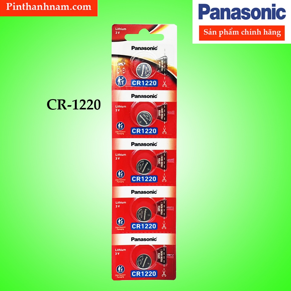 Pin CR1220 Panasonic lithium 3V vỉ 5 viên chính hãng