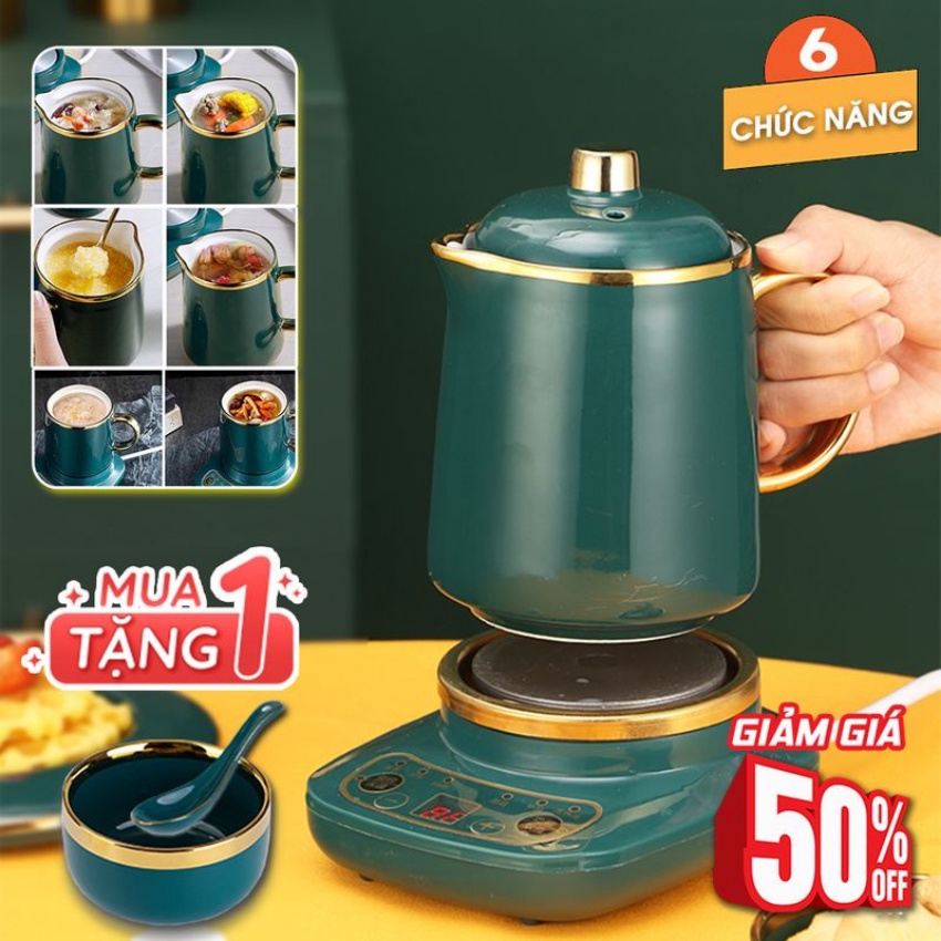 Cốc Sứ Chưng Yến,Cốc Hầm Điện Đa Năng Cao Cấp Có Hẹn Giờ Và HDSD Tiếng Việt 600ml,800ml