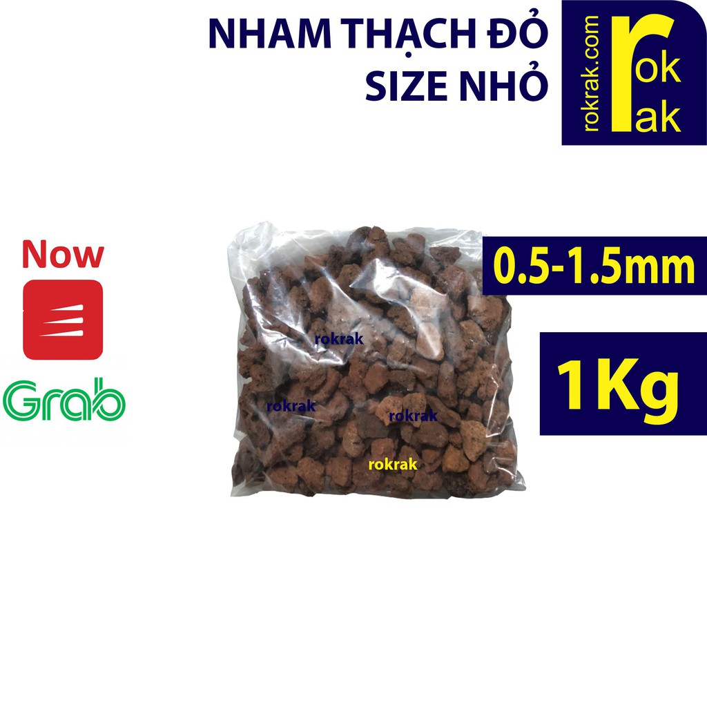Nham thạch Đỏ Đen size vụn nhỏ  gói 1KG lọc hồ cá, rải nền