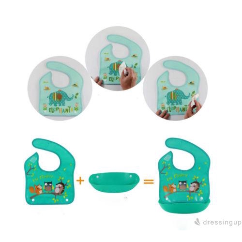 Tạp dề cho bé ăn bằng silicon chống thấm nước