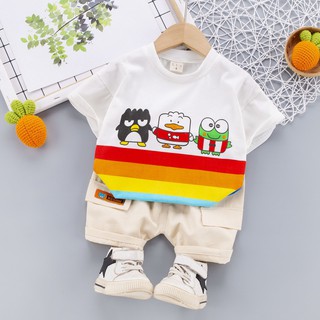 SET ÁO THUN BÉ TRAI ÁO THUN COTTON  SỌC NHIỀU MÀU QUẦN KAKI CHO BÉ TRAI SIZE TỪ 1 - 4 TUỔI
