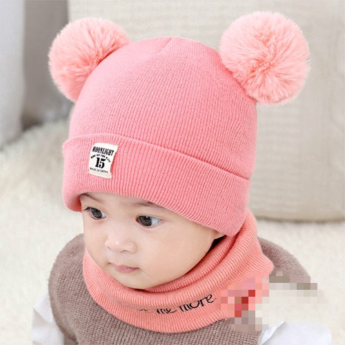 Warm fashion baby knitted shawl hat in autumn and winter
