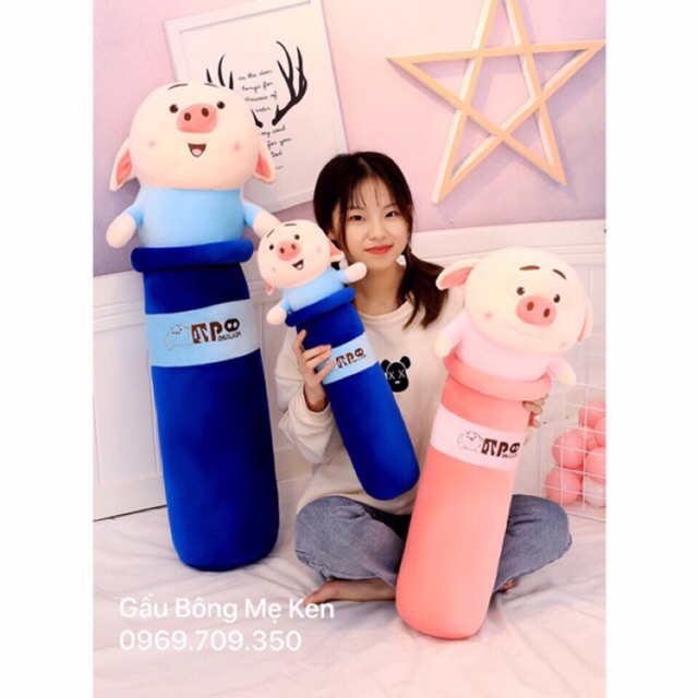 Gối ôm gấu bông hình thú, mặt heo tiktok đẹp, siêu to