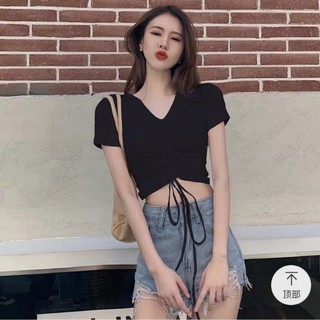 Áo Croptop Rút Dây Ngực Tay Ngắn _ Chất Borip Lụa Mịn _ Kiểu Dáng Cá Tính Trẻ Trung _ Hàng Chuẩn Ảnh