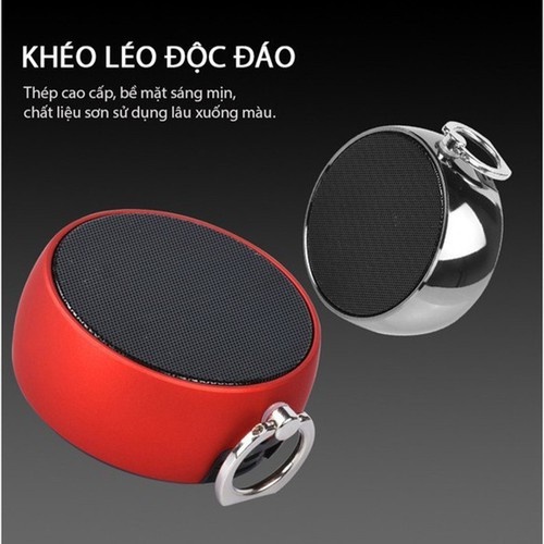 Loa bluetooth mini BS02, loa blutooth vỏ thép, âm vang, bass chuẩn, có khe cắm thẻ nhớ, cổng 3.5mm