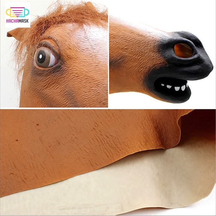 Mặt Nạ Đầu Ngựa Nâu - Horse Head Mask Chuẩn Điện Ảnh Hollywood