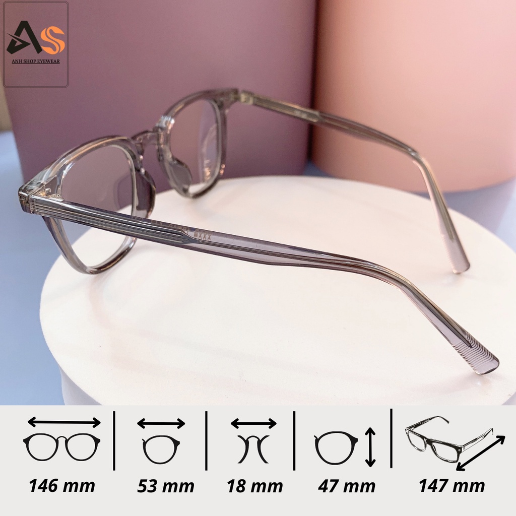 Kính vuông thời trang cao cấp chất liệu nhựa dày dặn cốt kim loại AS3007B