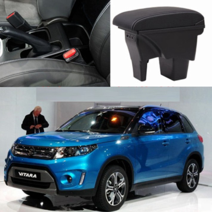 Sản Phẩm Hộp tỳ tay ô tô cao cấp Suzuki Vitara dạng khối tích hợp 3 cổng USB .