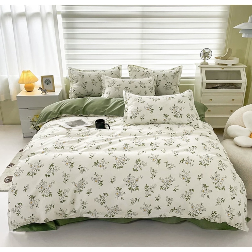 Bộ chăn ga giường cotton poly họa tiết đáng yêu Suhali đủ màu đủ size