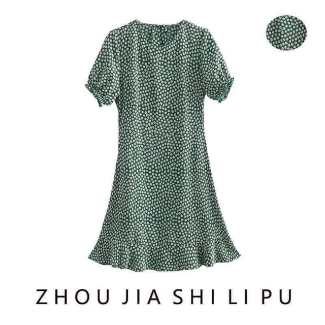 Order váy hoa xanh