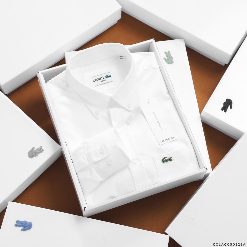 Áo Sơ Mi Nam Tay Dài LACOSTE TÚI Form SlimFit cổ cài khuy vải chính phẩm OXFORD CHỐNG NHĂN CAO CẤP 4 màu Hàng Xuất Xịn