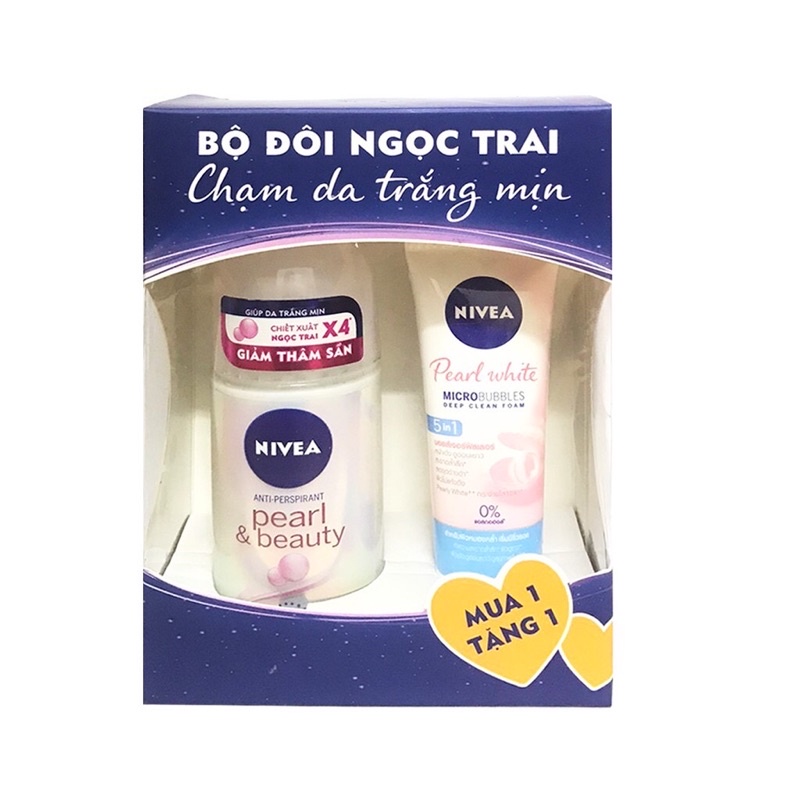 Lăn Khử Mùi Ngọc Trai Sáng Mịn  Nivea 50ml hàng công ty