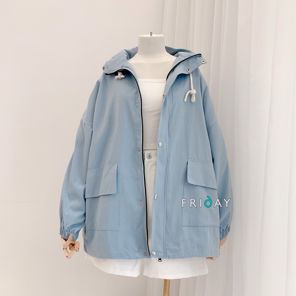 Áo khoác kaki có mũ 2 lớp chất liệu đẹp form rộng oversize Friday | BigBuy360 - bigbuy360.vn
