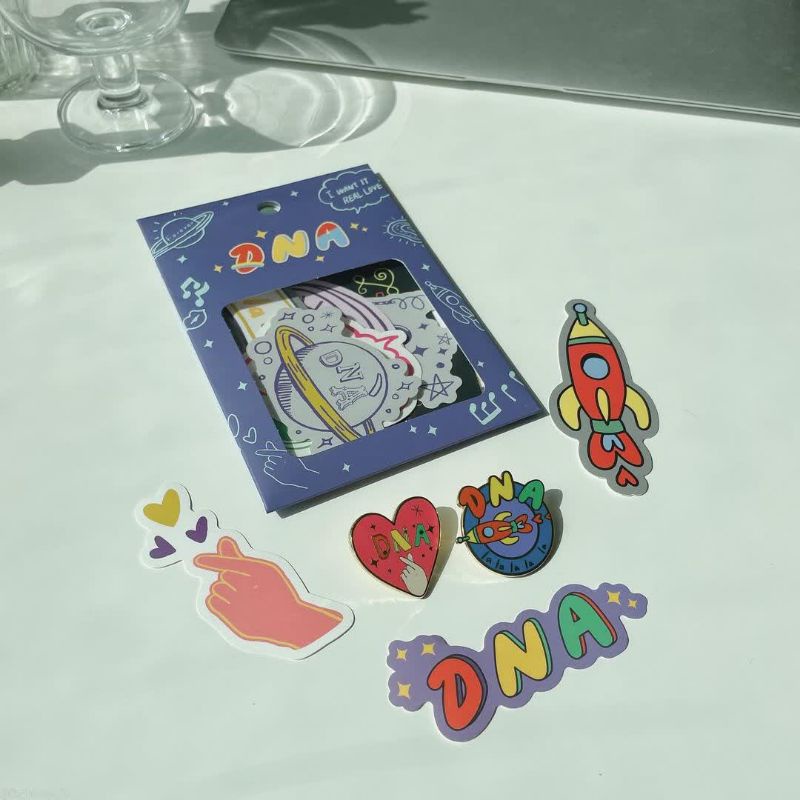 BTS THEMED MERCH | DNA - BIG STICKER SET | HÌNH DÁN DNA ( hàng off, có sẵn)