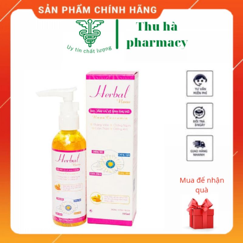 Gel tắm và vệ sinh phụ nữ HERBAL nano 105g dung dịch vệ sinh phụ nữ