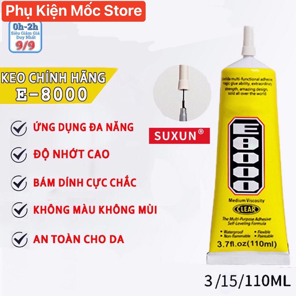 Keo Dán Kính - Dán màn hình điện thoại E8000 - Dán Phụ Kiện Trang Trí Điện Thoại, bám dính cực tốt