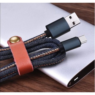 Cáp sạc Type C Jean Style hỗ trợ truyền dữ liệu và sạc siêu nhanh, Quick Charge (1M) ... Hàng hot nha mấy bồ !!!