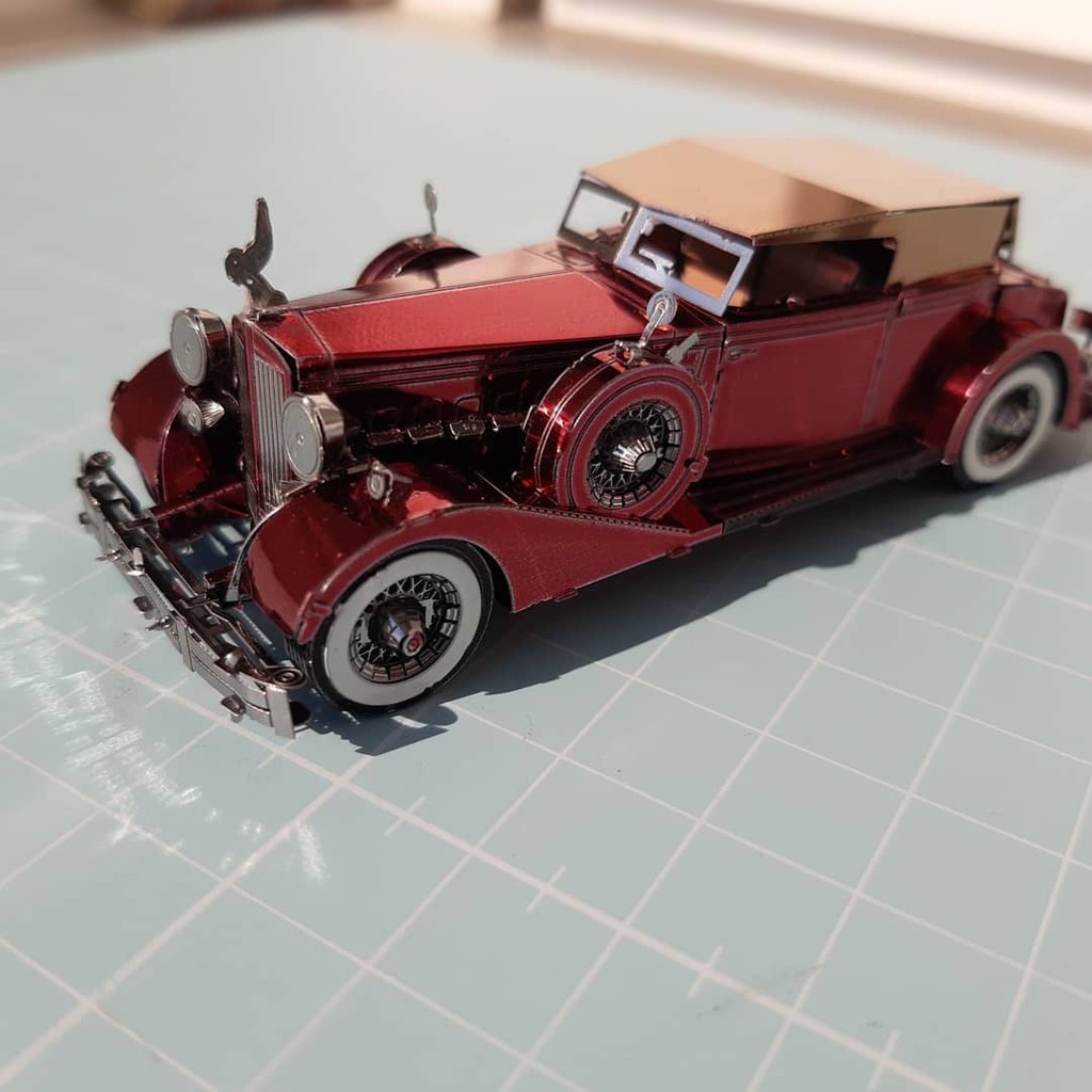 Mô hình 3D kim loại siêu xe cổ Packard Twelve Convertible Victoria đời 1934, Mô hình lắp ráp 3D thép không gỉ - Chưa lắp