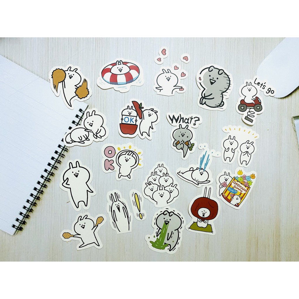 Sticker thỏ Usagyuuun dán trang trí laptop, máy tính bỏ túi, vali, điện thoại, đàn ghita,........