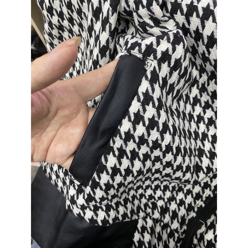 Áo Khoác Nữ, Áo Khoác Chữ N Dạ Tweet Họa Tiết Răng Sói