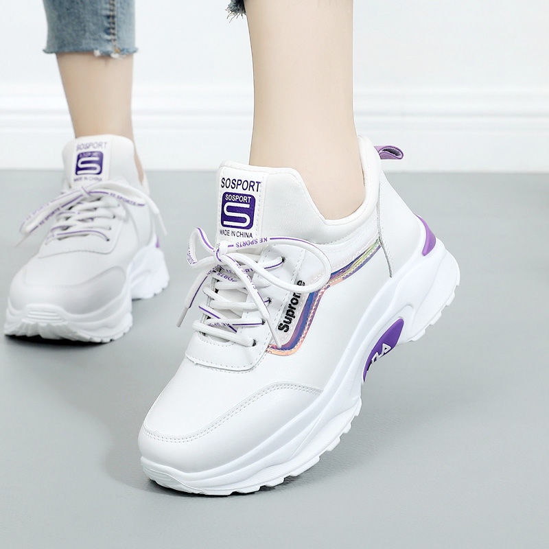 CHZK Giày Sneaker Sục Đế độn Thể Thao,Giày nữ đế cao Sneaker chiều cao