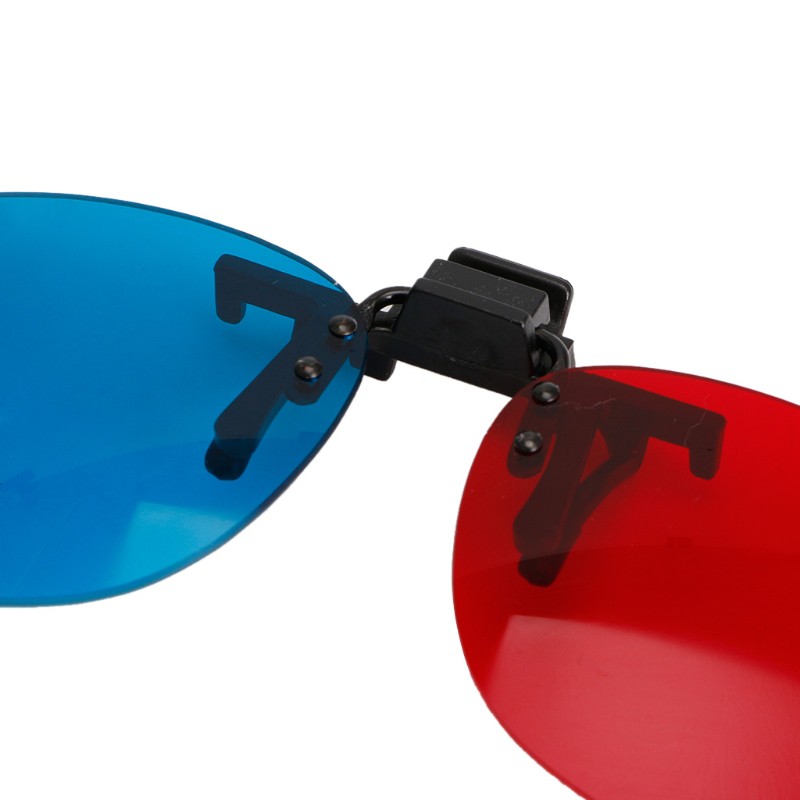 H.S.V✺New Red Blue 3D Glasses Hanging Frame 3D Glasses Myopia Special Stereo Clip Type