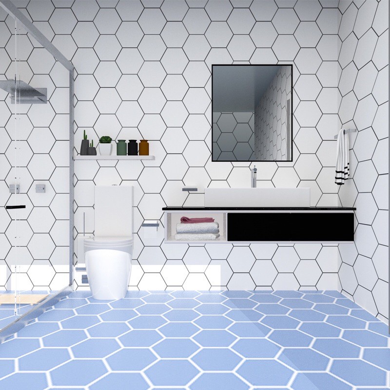 decal gạch bông pp chịu nước lục giác